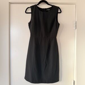 Lulu's Elegant Black Pinstripe Dress